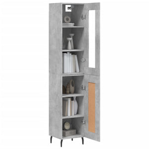 vidaXL Highboard Concrete Grey 34.5x34x180 cm Engineered Wood