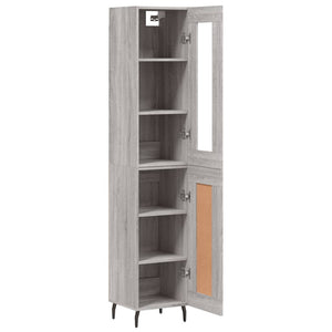 vidaXL Highboard Grey Sonoma 34.5x34x180 cm Engineered Wood