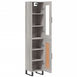 vidaXL Highboard Grey Sonoma 34.5x34x180 cm Engineered Wood