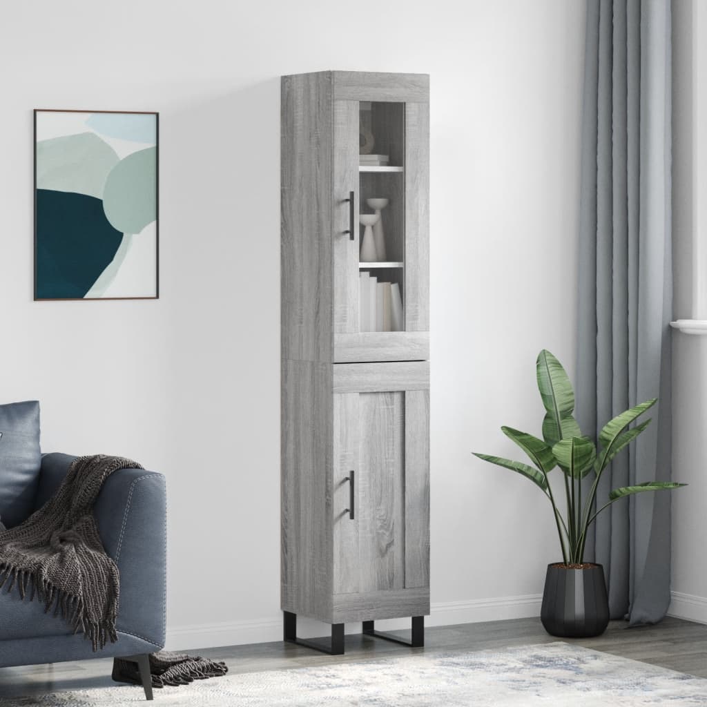 vidaXL Highboard Grey Sonoma 34.5x34x180 cm Engineered Wood