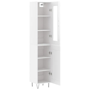 vidaXL Highboard High Gloss White 34.5x34x180 cm Engineered Wood