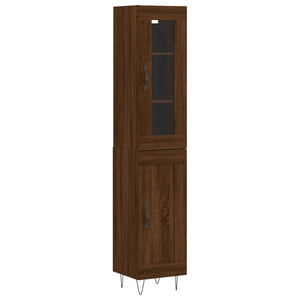 vidaXL Highboard Brown Oak 34.5x34x180 cm Engineered Wood