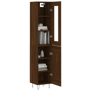 vidaXL Highboard Brown Oak 34.5x34x180 cm Engineered Wood