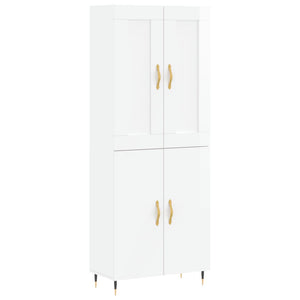 vidaXL Highboard High Gloss White 69.5x34x180 cm Engineered Wood