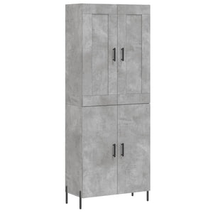 vidaXL Highboard Concrete Grey 69.5x34x180 cm Engineered Wood