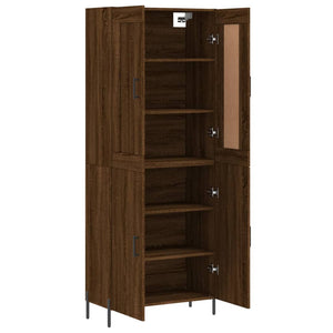 vidaXL Highboard Brown Oak 69.5x34x180 cm Engineered Wood