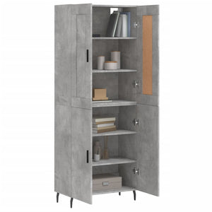 vidaXL Highboard Concrete Grey 69.5x34x180 cm Engineered Wood