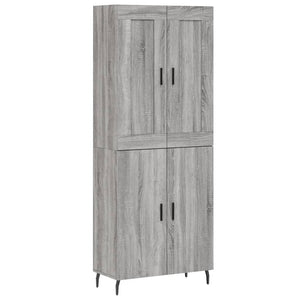 vidaXL Highboard Grey Sonoma 69.5x34x180 cm Engineered Wood