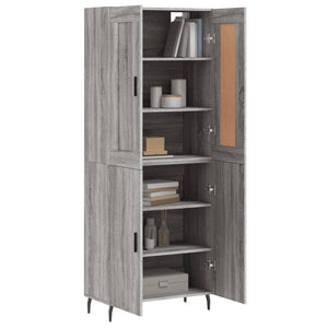 vidaXL Highboard Grey Sonoma 69.5x34x180 cm Engineered Wood