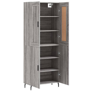 vidaXL Highboard Grey Sonoma 69.5x34x180 cm Engineered Wood