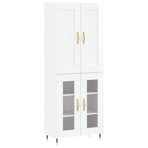 vidaXL Highboard High Gloss White 69.5x34x180 cm Engineered Wood