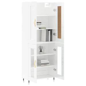 vidaXL Highboard High Gloss White 69.5x34x180 cm Engineered Wood