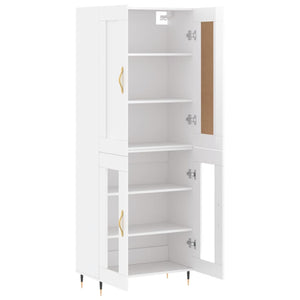 vidaXL Highboard High Gloss White 69.5x34x180 cm Engineered Wood