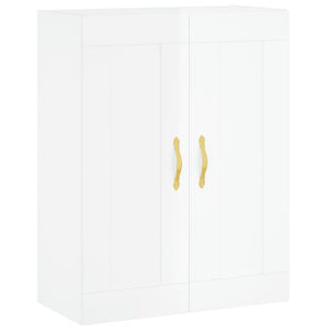 vidaXL Highboard High Gloss White 69.5x34x180 cm Engineered Wood