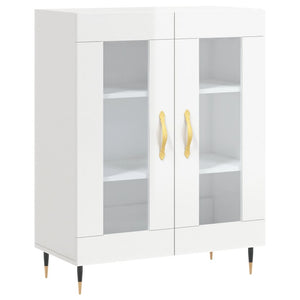 vidaXL Highboard High Gloss White 69.5x34x180 cm Engineered Wood