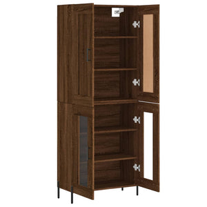 vidaXL Highboard Brown Oak 69.5x34x180 cm Engineered Wood