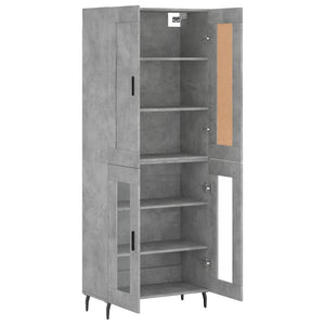 vidaXL Highboard Concrete Grey 69.5x34x180 cm Engineered Wood