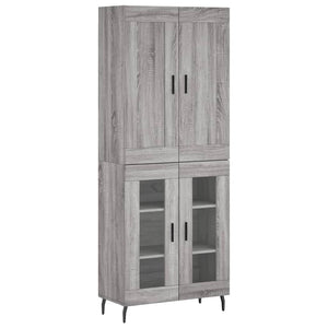 vidaXL Highboard Grey Sonoma 69.5x34x180 cm Engineered Wood