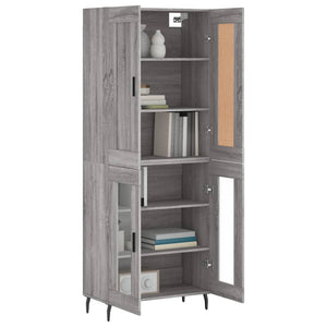 vidaXL Highboard Grey Sonoma 69.5x34x180 cm Engineered Wood