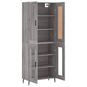 vidaXL Highboard Grey Sonoma 69.5x34x180 cm Engineered Wood