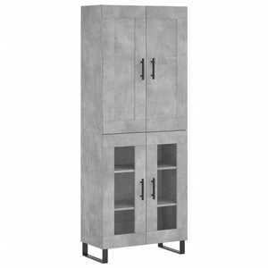 vidaXL Highboard Concrete Grey 69.5x34x180 cm Engineered Wood