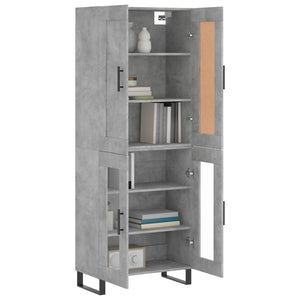 vidaXL Highboard Concrete Grey 69.5x34x180 cm Engineered Wood