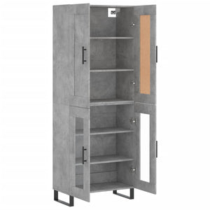 vidaXL Highboard Concrete Grey 69.5x34x180 cm Engineered Wood