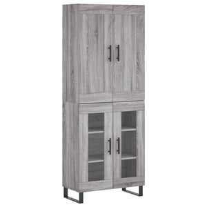 vidaXL Highboard Grey Sonoma 69.5x34x180 cm Engineered Wood