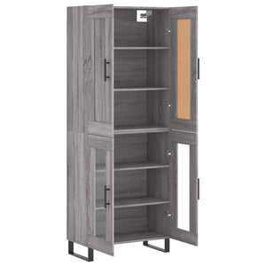 vidaXL Highboard Grey Sonoma 69.5x34x180 cm Engineered Wood