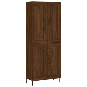 vidaXL Highboard Brown Oak 69.5x34x180 cm Engineered Wood