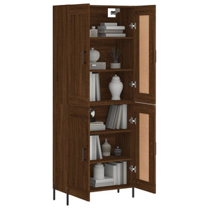 vidaXL Highboard Brown Oak 69.5x34x180 cm Engineered Wood