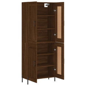 vidaXL Highboard Brown Oak 69.5x34x180 cm Engineered Wood