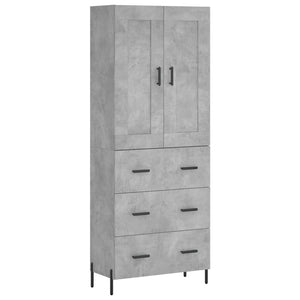 vidaXL Highboard Concrete Grey 69.5x34x180 cm Engineered Wood