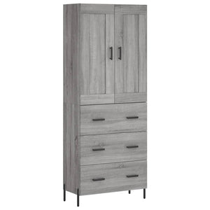 vidaXL Highboard Grey Sonoma 69.5x34x180 cm Engineered Wood