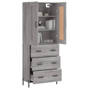 vidaXL Highboard Grey Sonoma 69.5x34x180 cm Engineered Wood