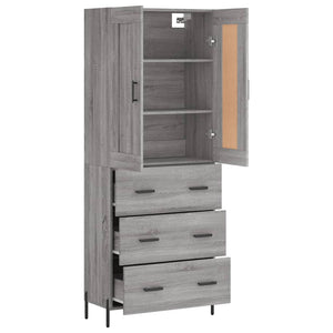 vidaXL Highboard Grey Sonoma 69.5x34x180 cm Engineered Wood