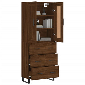 vidaXL Highboard Brown Oak 69.5x34x180 cm Engineered Wood