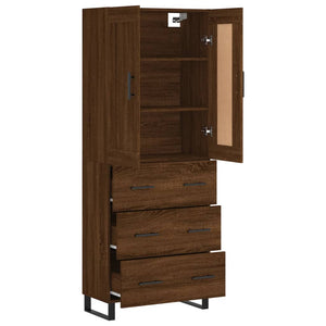 vidaXL Highboard Brown Oak 69.5x34x180 cm Engineered Wood