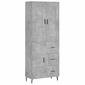 vidaXL Highboard Concrete Grey 69.5x34x180 cm Engineered Wood