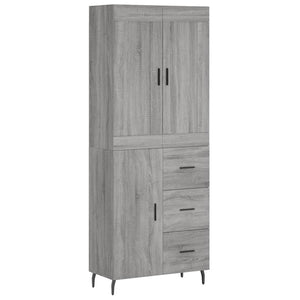 vidaXL Highboard Grey Sonoma 69.5x34x180 cm Engineered Wood