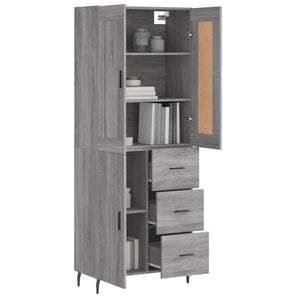 vidaXL Highboard Grey Sonoma 69.5x34x180 cm Engineered Wood