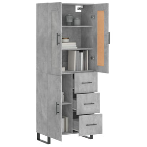 vidaXL Highboard Concrete Grey 69.5x34x180 cm Engineered Wood