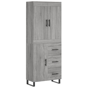 vidaXL Highboard Grey Sonoma 69.5x34x180 cm Engineered Wood