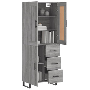 vidaXL Highboard Grey Sonoma 69.5x34x180 cm Engineered Wood