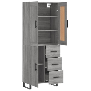 vidaXL Highboard Grey Sonoma 69.5x34x180 cm Engineered Wood