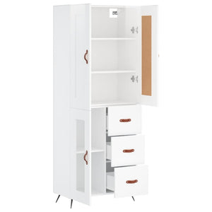 vidaXL Highboard High Gloss White 69.5x34x180 cm Engineered Wood