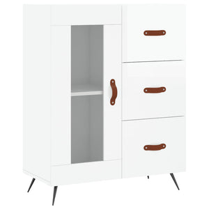 vidaXL Highboard High Gloss White 69.5x34x180 cm Engineered Wood