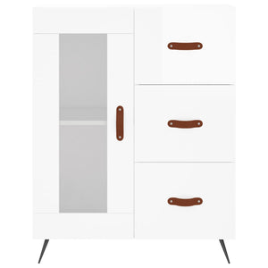 vidaXL Highboard High Gloss White 69.5x34x180 cm Engineered Wood