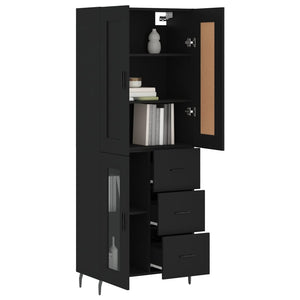 vidaXL Highboard Black 69.5x34x180 cm Engineered Wood