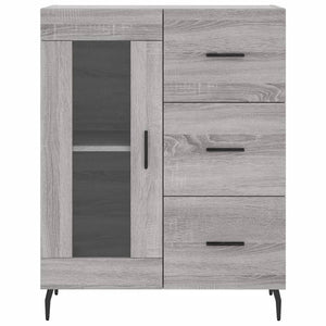 vidaXL Highboard Grey Sonoma 69.5x34x180 cm Engineered Wood